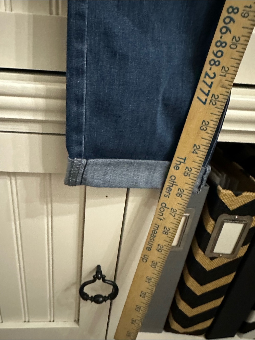 C’Est Toi High-Waist Tie-Belt Paperbag Jeans — Blue size 15 - Picture 7 of 10